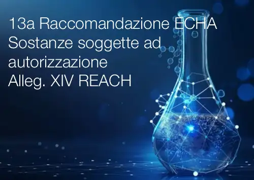 13a Raccomandazione ECHA - Sostanze soggette ad autorizzazione Allegato XIV REACH